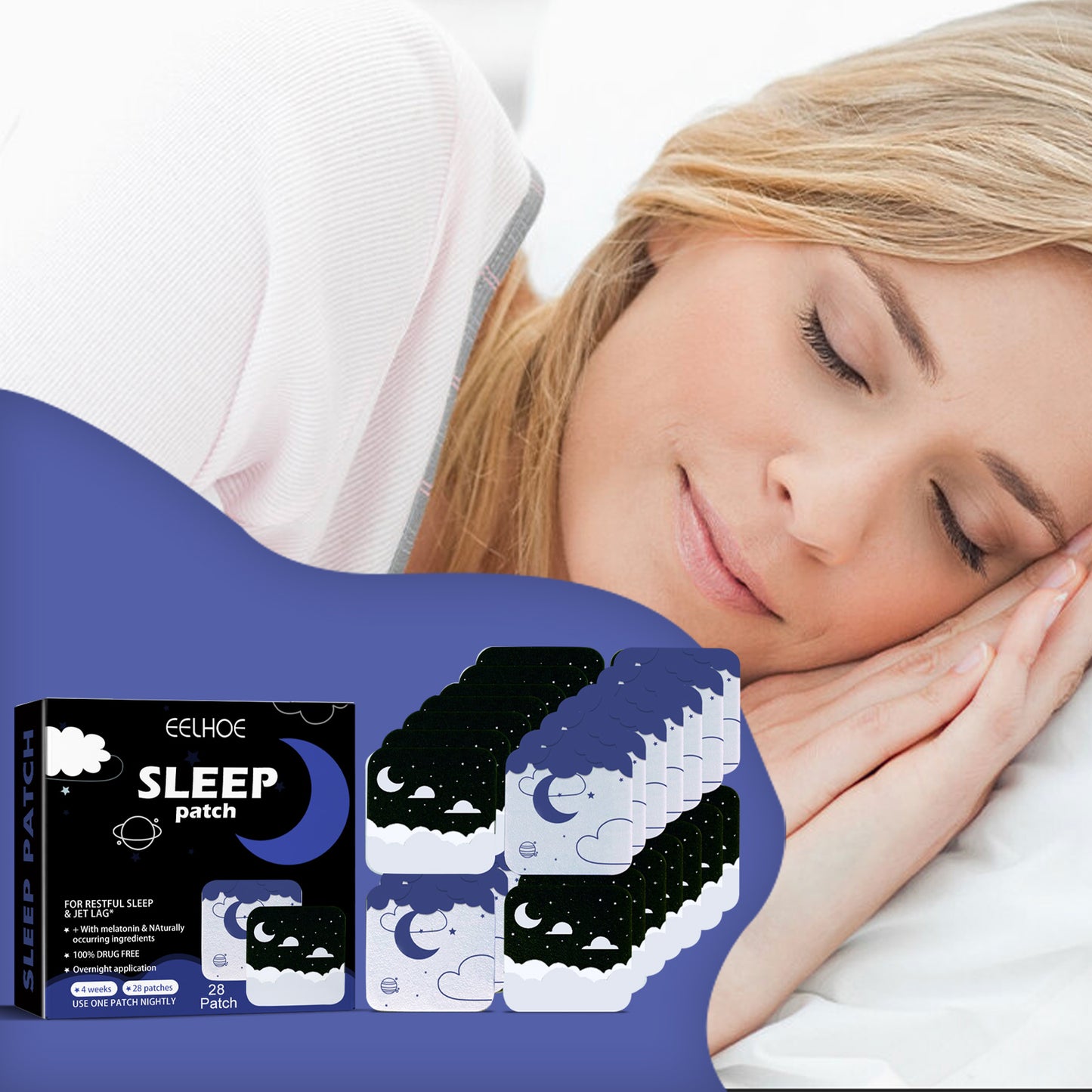 Obliž za spanje z melatoninom in naravnimi sestavinami