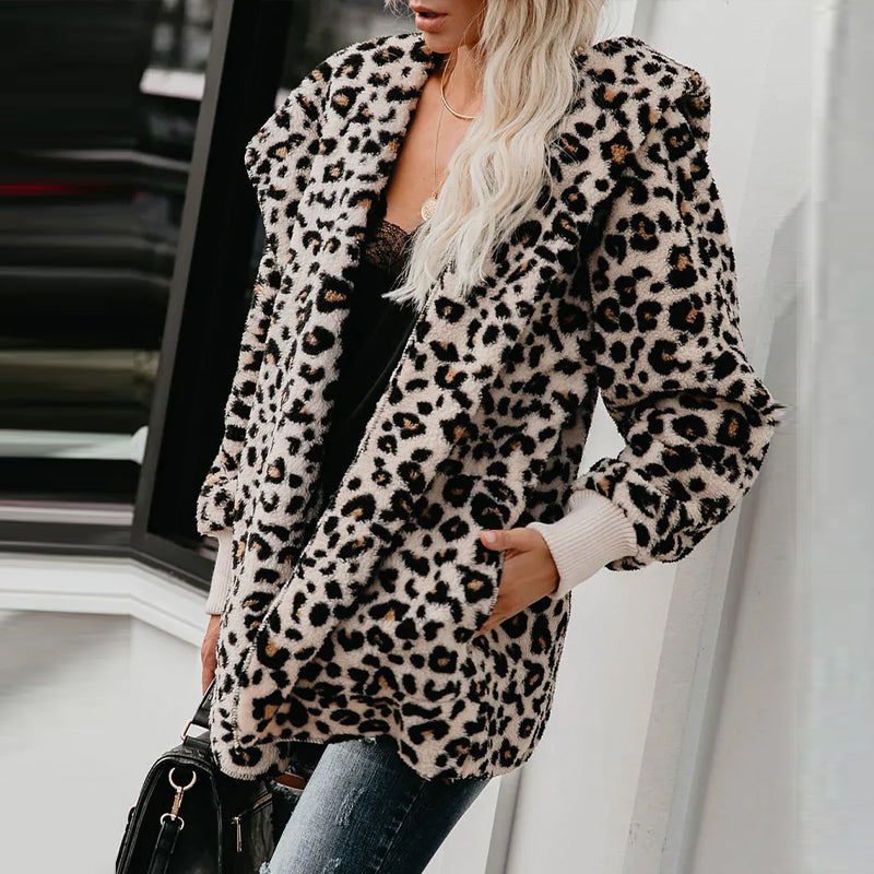 Leopardje obleke z dolgimi rokavi za ženske