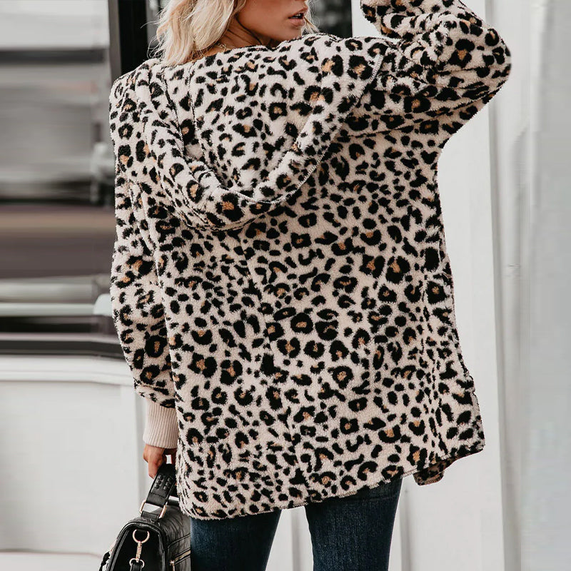 Leopardje obleke z dolgimi rokavi za ženske